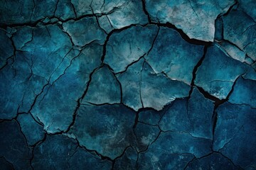 Intriguing Abstract blue crack background. Cement plaster. Generate Ai - obrazy, fototapety, plakaty
