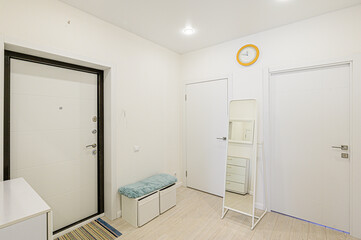 standard room interior apartment. room doors, renovation corridor lobby entrance hall