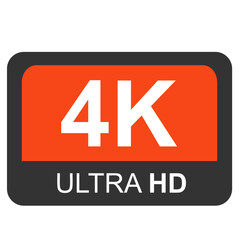 Red 4k HD resolution symbol