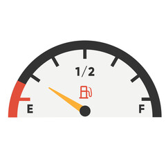 Gas tank gauge. Empty fuel meter