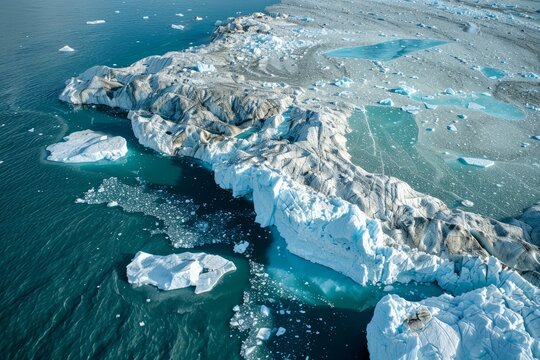 Melting Ice Landscape Depicting Global Warming Effects