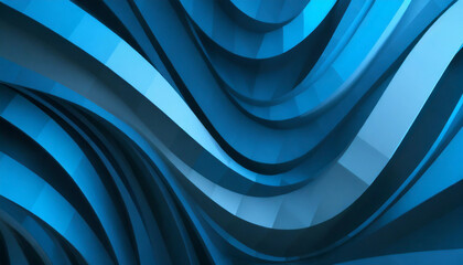 Blue Swirling Wave Design in Abstract Space