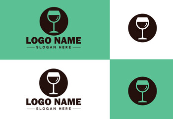 glass logo icon vector for business app icon drinks logo template