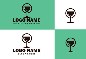 glass logo icon vector for business app icon drinks logo template