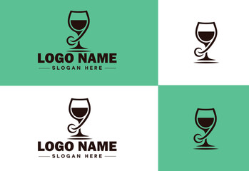 glass logo icon vector for business app icon drinks logo template