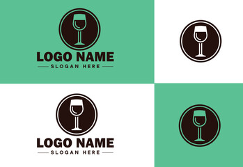 glass logo icon vector for business app icon drinks logo template