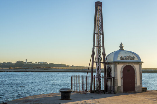 Tide gauge device in Foz do Douro area of Porto, Portugal