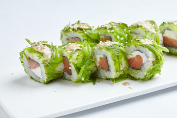 tasty sushi on the white - 775791115