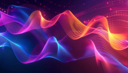 Obraz premium Abstract background with colorful sound waves