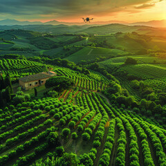 Smart Farming: Drohnen, die Ã¼ber Felder fliegen und prÃ¤zise Daten fÃ¼r die Landwirtschaft sammeln.