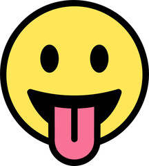 yellow face with tongue circle emoji sticker