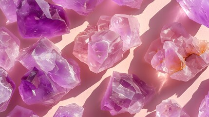 Nature's Magic: Abstract Composition of Lavender Amethyst and Shadows. Generative AI