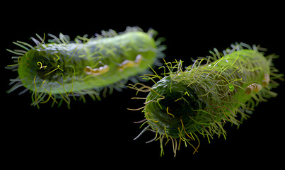 Fototapeta premium The green virus is growing bugs. Generative AI