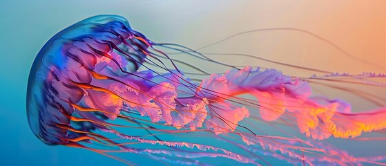 Abstract jellyfish glowing tendrils