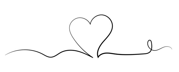 Calligraphic love heart sign. Vector Romantic illustration symbol join, passion and wedding. Calligraphy Design flat element of valentine day. Template for t-shirt, card, invitation, cover, flyer.