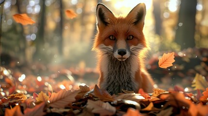 Fox Autumn Leaves