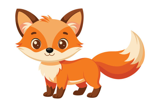 cartoon-cute-little-fox-on-white-background v.eps