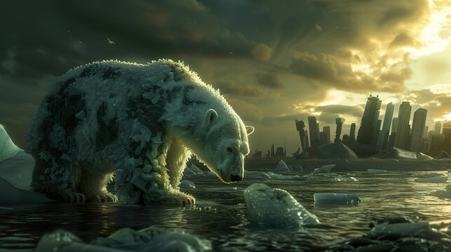 Polar Bear Glacial ice