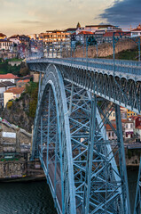 Dom Luis I Bridge between Porto and Vila Nova de Gaia city, Portugal