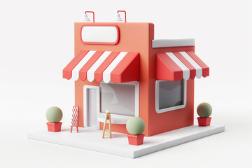 small business store 3d icon isolated 
