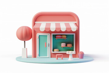 small business store 3d icon isolated 