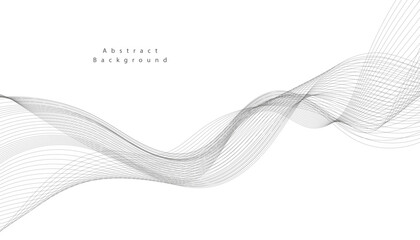 Abstract vector background with grey wavy lines