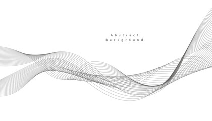 Abstract vector background with grey wavy lines