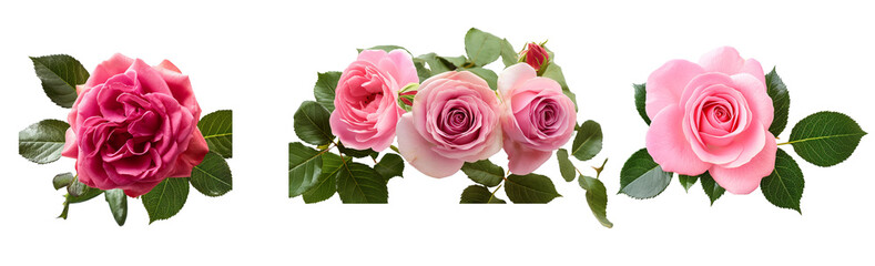 Three pink roses 