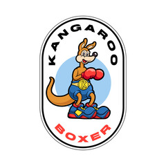 Vector illustration of kangaroo as boxer