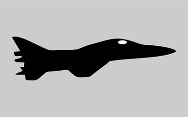 jet fighter silhouette vector design, modern jet fighter