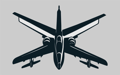 jet fighter silhouette vector design, modern jet fighter