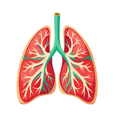 Lungs icon, flat style. Internal organs of the human design element. Anatomy, medicine concept