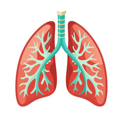 Lungs icon, flat style. Internal organs of the human design element. Anatomy, medicine concept