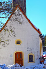 Die Bretterkapelle in Klause der Gemeinde, Tirol (Österreich)