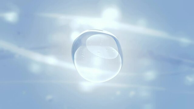 Water Drops, Can be used in cosmetic advertising, Hyaluronic acid background or Cosmetic Essence. Animation background element, 3D Render.