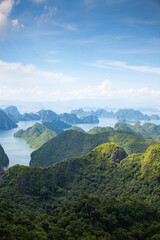 beautiful limestone rocks and secluded beaches in Ha Long bay, UNESCO world heritage site, Vietnam - 775808347