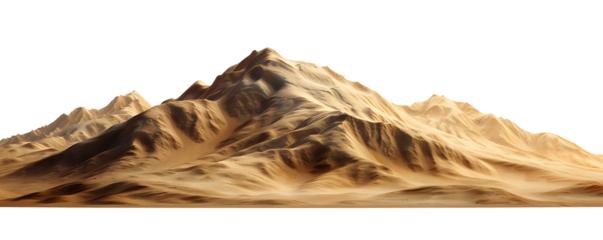 Beach or desert sand against transparent background, generative ai 