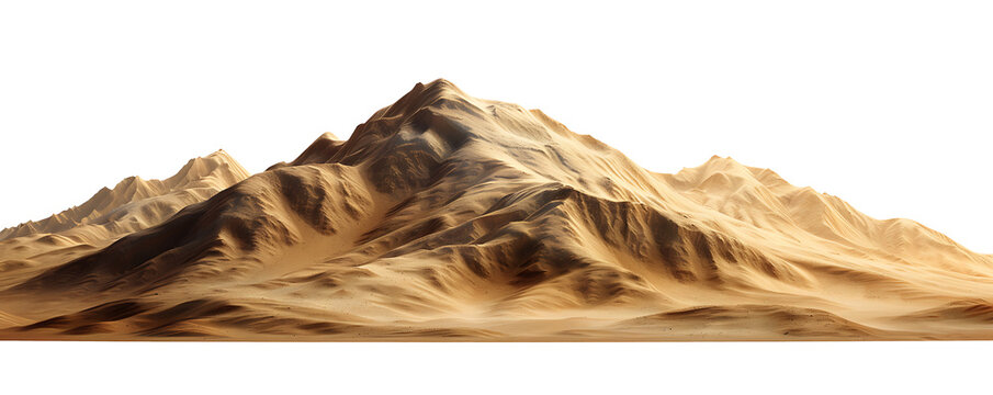 Beach or desert sand against transparent background, generative ai 