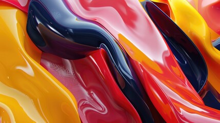 Abstract colorful liquid shapes on bright background.