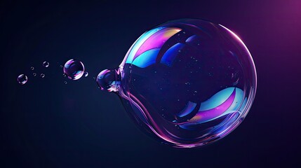Vibrant floating bubble in purple hues