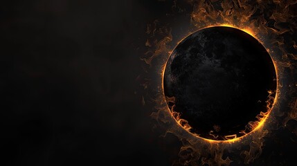 Naklejka premium Mysterious celestial ring with fiery outline