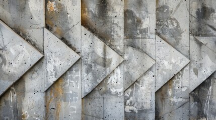 Abstract pattern of an ancient concrete texture background,Concrete light gray cellular fence. Rough grunge uneven surface, lowpoly triangular modern style dirty concrete wall old background