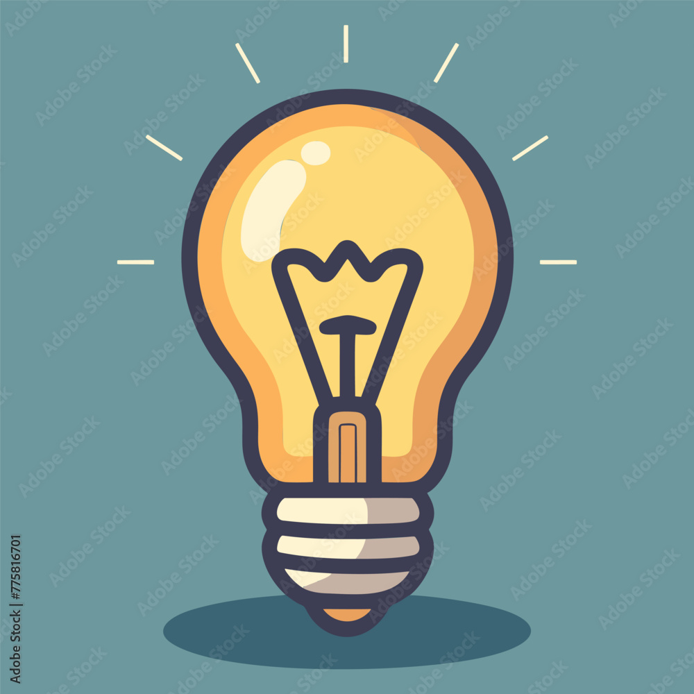 Aufkleber stylized image of an illuminated light bulb