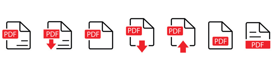 File format extensions icon set in line style. Document file type format simple black style symbol sign for apps and website