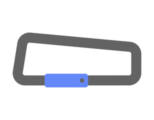 カラビナのアイコン素材　青