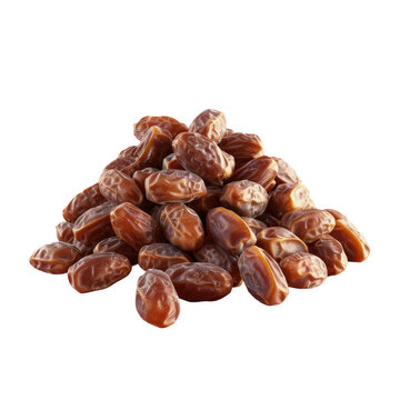 Dates piled on transparent background