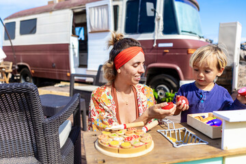 Van Life Family Enjoying Outdoor Activities Together