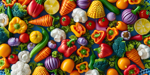 Fototapeta na wymiar Colorful Cuisine: Fresh Vegetables on Red Plate