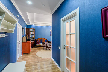 standard room interior apartment. room doors, renovation corridor lobby entrance hall