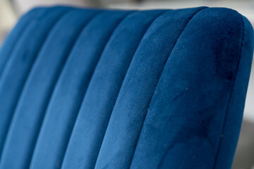Dark blue fabric background. Blue fabric for furniture